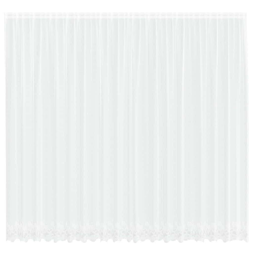 Lace Curtain with Curtains White 500x280cm Polyester